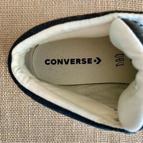 CONVERSE Black Leather Hi-tops Men’s Size 10.5 - Picture 11 of 15